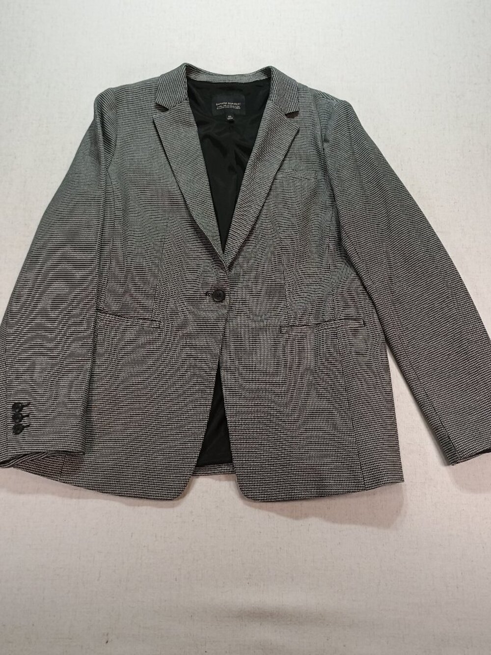 Banana Republic Houndstooth Blazer Black White Size 10 Corporate core